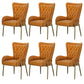 Glam Upholstered Chair Leather Arm Dining Chair with Gold Legs Orange 6 Piece Set Clearhalo 'Dining Chairs' 'Dining Tables & Seating' 'dining_chair' 'furn' 'furn_dining_chair' 'Furniture' 'Kitchen & Dining Furniture' 5303835