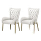 Glam Upholstered Chair Leather Arm Dining Chair with Gold Legs White 2 Piece Set Clearhalo 'Dining Chairs' 'Dining Tables & Seating' 'dining_chair' 'furn' 'furn_dining_chair' 'Furniture' 'Kitchen & Dining Furniture' 5303842