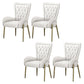 Glam Upholstered Chair Leather Arm Dining Chair with Gold Legs White 4 Piece Set Clearhalo 'Dining Chairs' 'Dining Tables & Seating' 'dining_chair' 'furn' 'furn_dining_chair' 'Furniture' 'Kitchen & Dining Furniture' 5303843