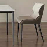 Leder Essnetzstuhl moderne gepolsterte Essstuhl mit schwarzen Beinen
