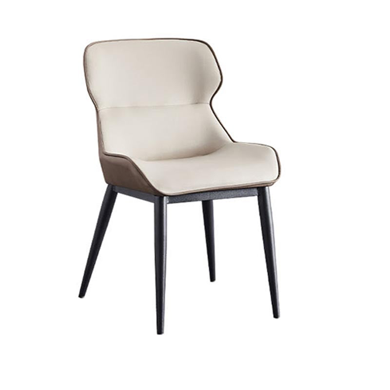 Leder Essnetzstuhl moderne gepolsterte Essstuhl mit schwarzen Beinen