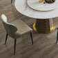 Leder Essnetzstuhl moderne gepolsterte Essstuhl mit schwarzen Beinen