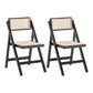 Traditional Folding Rattan Side Chair Wood Dining Side Chair Black 2 Piece Set Clearhalo 'Dining Chairs' 'Dining Tables & Seating' 'dining_chair' 'furn' 'furn_dining_chair' 'Furniture' 'Kitchen & Dining Furniture' 5304022