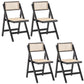 Traditional Folding Rattan Side Chair Wood Dining Side Chair Black 4 Piece Set Clearhalo 'Dining Chairs' 'Dining Tables & Seating' 'dining_chair' 'furn' 'furn_dining_chair' 'Furniture' 'Kitchen & Dining Furniture' 5304023