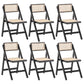 Traditional Folding Rattan Side Chair Wood Dining Side Chair Black 6 Piece Set Clearhalo 'Dining Chairs' 'Dining Tables & Seating' 'dining_chair' 'furn' 'furn_dining_chair' 'Furniture' 'Kitchen & Dining Furniture' 5304025