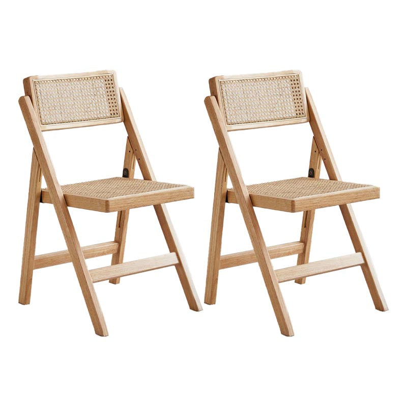 Traditional Folding Rattan Side Chair Wood Dining Side Chair Wood 2 Piece Set Clearhalo 'Dining Chairs' 'Dining Tables & Seating' 'dining_chair' 'furn' 'furn_dining_chair' 'Furniture' 'Kitchen & Dining Furniture' 5304029