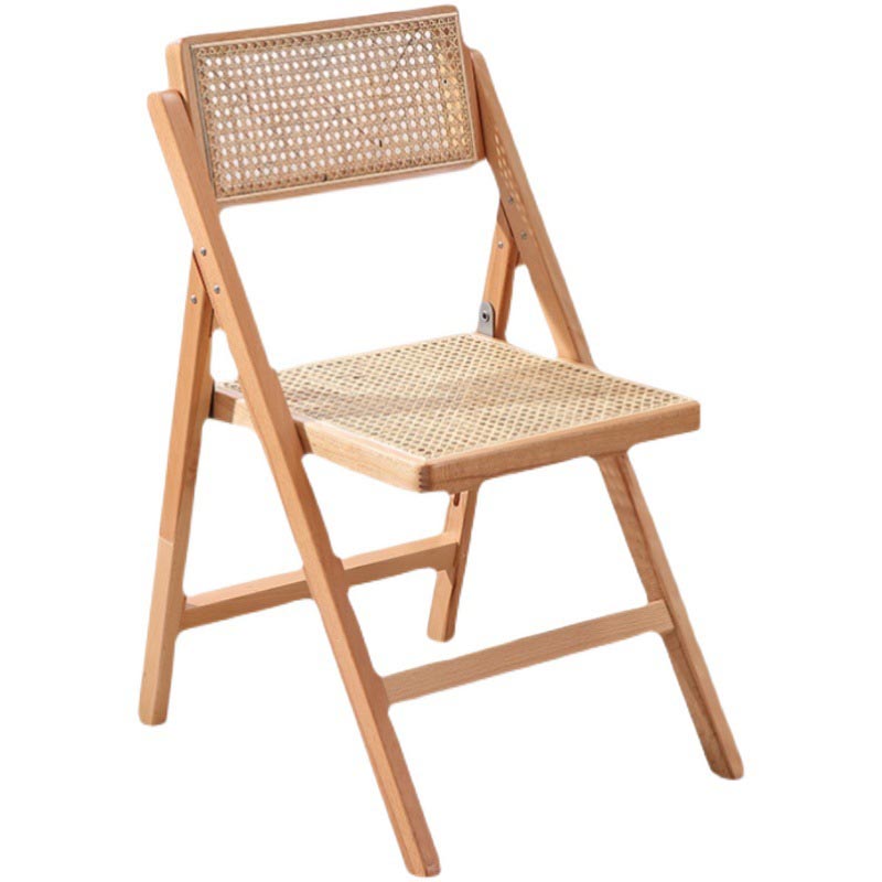 Traditional Folding Rattan Side Chair Wood Dining Side Chair Clearhalo 'Dining Chairs' 'Dining Tables & Seating' 'dining_chair' 'furn' 'furn_dining_chair' 'Furniture' 'Kitchen & Dining Furniture' 5304030