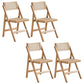 Traditional Folding Rattan Side Chair Wood Dining Side Chair Wood 4 Piece Set Clearhalo 'Dining Chairs' 'Dining Tables & Seating' 'dining_chair' 'furn' 'furn_dining_chair' 'Furniture' 'Kitchen & Dining Furniture' 5304031