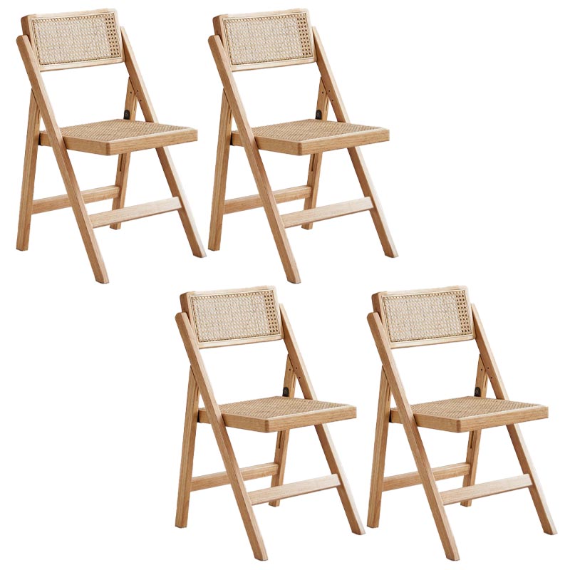 Traditional Folding Rattan Side Chair Wood Dining Side Chair Wood 4 Piece Set Clearhalo 'Dining Chairs' 'Dining Tables & Seating' 'dining_chair' 'furn' 'furn_dining_chair' 'Furniture' 'Kitchen & Dining Furniture' 5304031