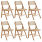 Traditional Folding Rattan Side Chair Wood Dining Side Chair Wood 6 Piece Set Clearhalo 'Dining Chairs' 'Dining Tables & Seating' 'dining_chair' 'furn' 'furn_dining_chair' 'Furniture' 'Kitchen & Dining Furniture' 5304034