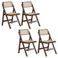 Traditional Folding Rattan Side Chair Wood Dining Side Chair Walnut 4 Piece Set Clearhalo 'Dining Chairs' 'Dining Tables & Seating' 'dining_chair' 'furn' 'furn_dining_chair' 'Furniture' 'Kitchen & Dining Furniture' 5304040