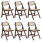 Traditional Folding Rattan Side Chair Wood Dining Side Chair Walnut 6 Piece Set Clearhalo 'Dining Chairs' 'Dining Tables & Seating' 'dining_chair' 'furn' 'furn_dining_chair' 'Furniture' 'Kitchen & Dining Furniture' 5304042