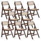 Traditional Folding Rattan Side Chair Wood Dining Side Chair Walnut 8 Piece Set Clearhalo 'Dining Chairs' 'Dining Tables & Seating' 'dining_chair' 'furn' 'furn_dining_chair' 'Furniture' 'Kitchen & Dining Furniture' 5304044
