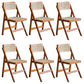 Traditional Folding Rattan Side Chair Wood Dining Side Chair Cherry Wood 6 Piece Set Clearhalo 'Dining Chairs' 'Dining Tables & Seating' 'dining_chair' 'furn' 'furn_dining_chair' 'Furniture' 'Kitchen & Dining Furniture' 5304049