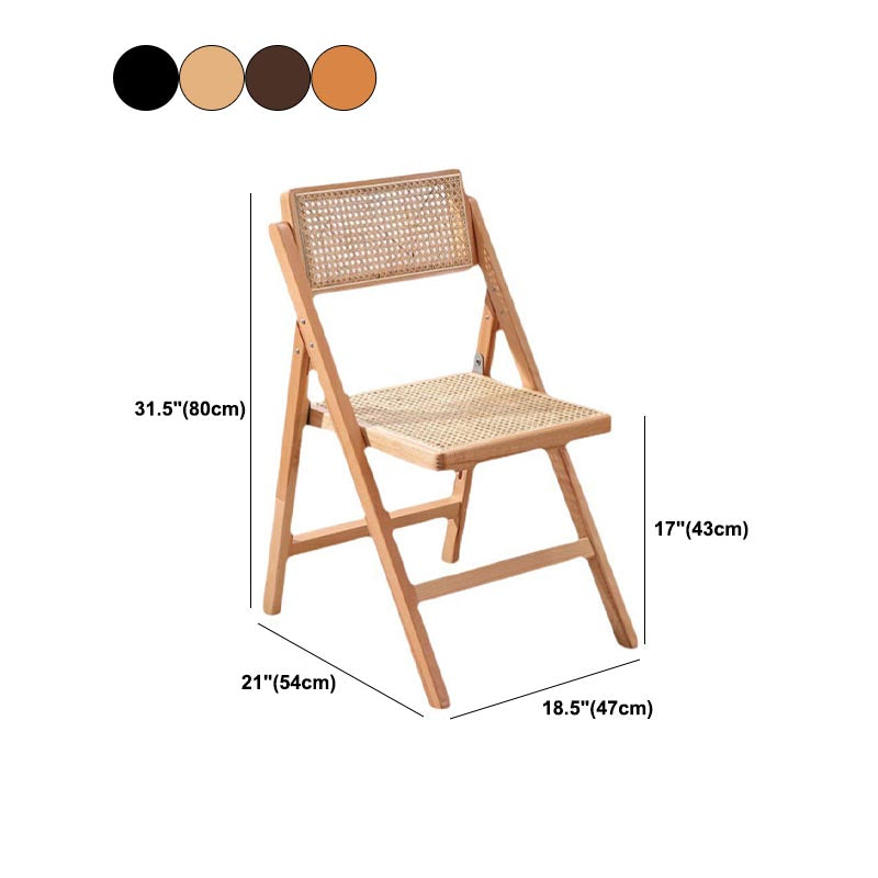 Traditional Folding Rattan Side Chair Wood Dining Side Chair Clearhalo 'Dining Chairs' 'Dining Tables & Seating' 'dining_chair' 'furn' 'furn_dining_chair' 'Furniture' 'Kitchen & Dining Furniture' 5304051
