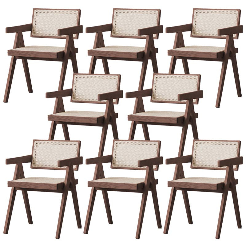 Chaise de bras à manger en bois massif