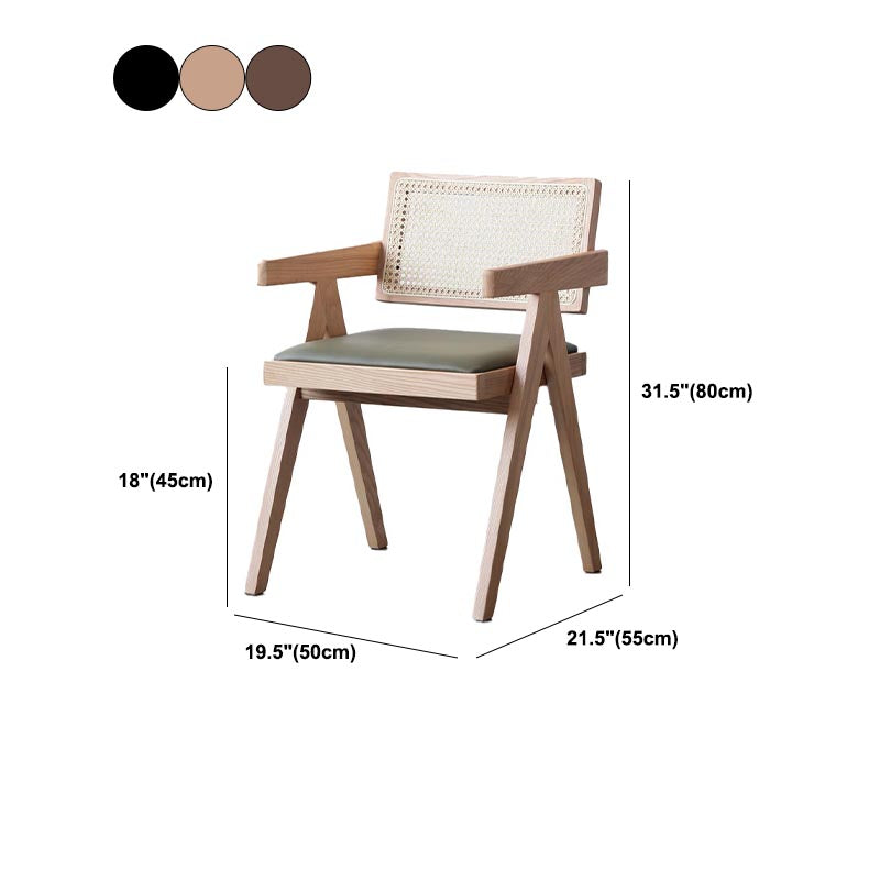 Chaise de bras à manger en bois massif