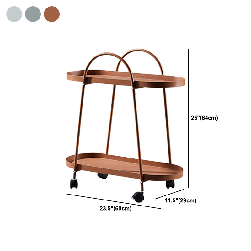 25.2"H Rolling Modern Prep Table Metal Rectangular Prep Table for Dining Room