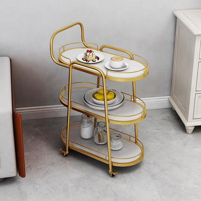 33.86" High Rolling Modern Prep Table Stone Prep Table for Dining Room