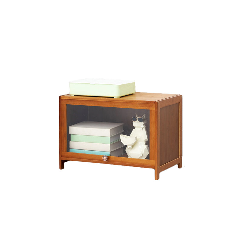 Brown Shelf Bookcase Door Standard Wood Bookcase for Home Office