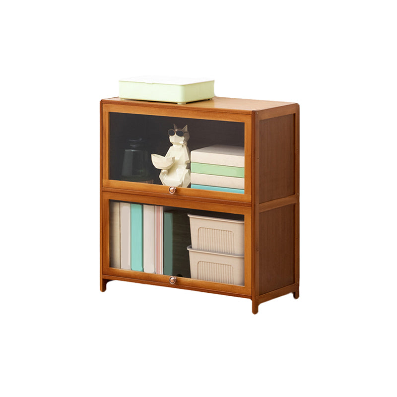 Brown Shelf Bookcase Door Standard Wood Bookcase for Home Office