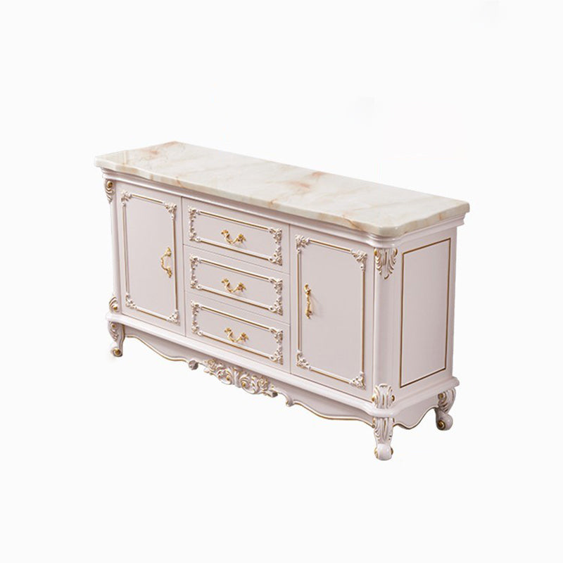 Glam Sideboard White Wood with Door and Drawer for Living Room Clearhalo 'buffet_sideboard' 'Buffets & Sideboards' 'furn' 'furn_buffet_sideboard' 'Furniture' 'Kitchen & Dining Furniture' 5304403