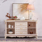 Glam Sideboard White Wood with Door and Drawer for Living Room Clearhalo 'buffet_sideboard' 'Buffets & Sideboards' 'furn' 'furn_buffet_sideboard' 'Furniture' 'Kitchen & Dining Furniture' 5304404