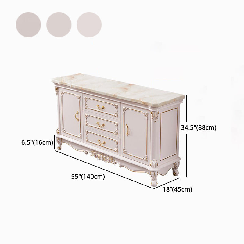 Glam Sideboard White Wood with Door and Drawer for Living Room Clearhalo 'buffet_sideboard' 'Buffets & Sideboards' 'furn' 'furn_buffet_sideboard' 'Furniture' 'Kitchen & Dining Furniture' 5304407