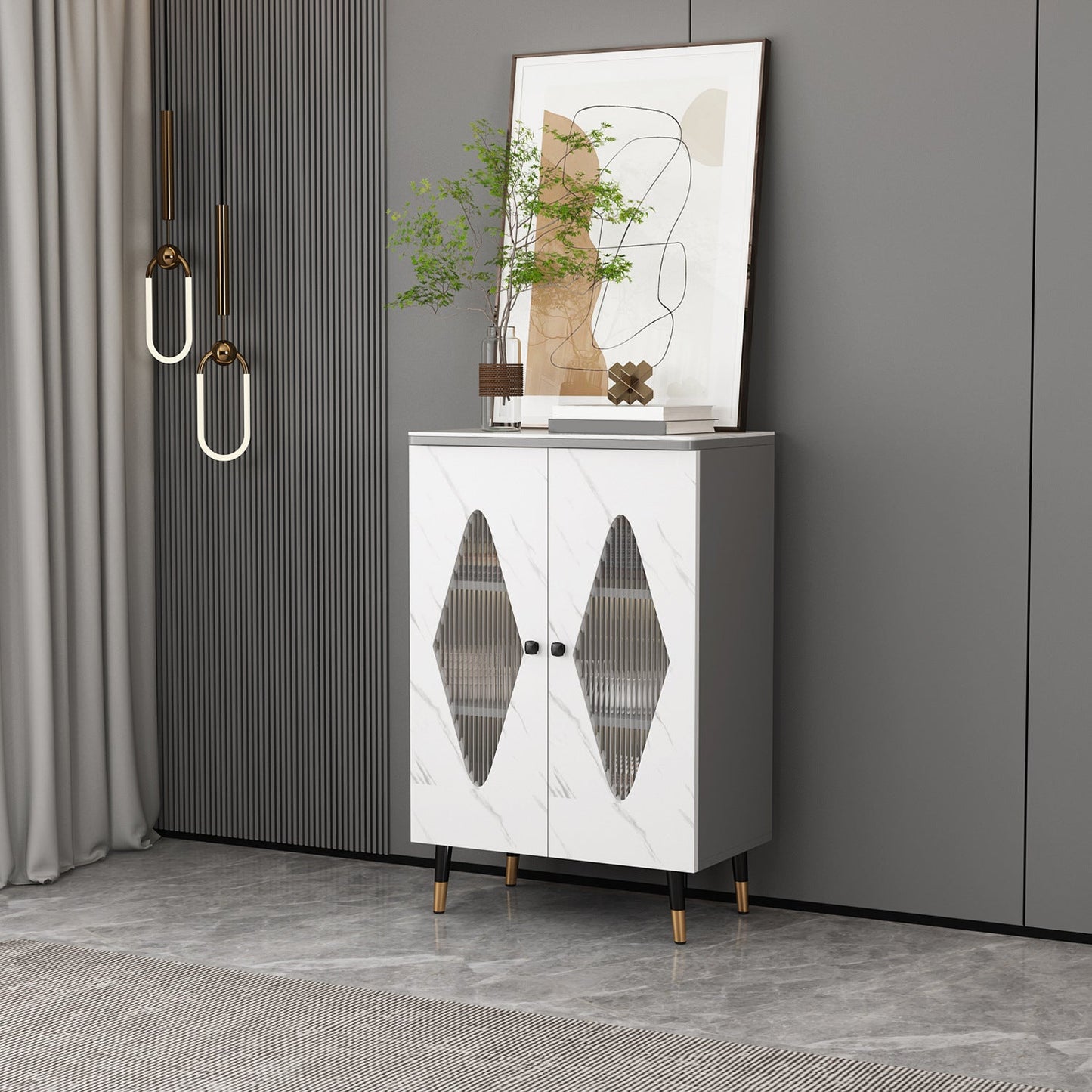 Schedate sideboard Glam Stone Scaffali per sala da pranzo Sideboard