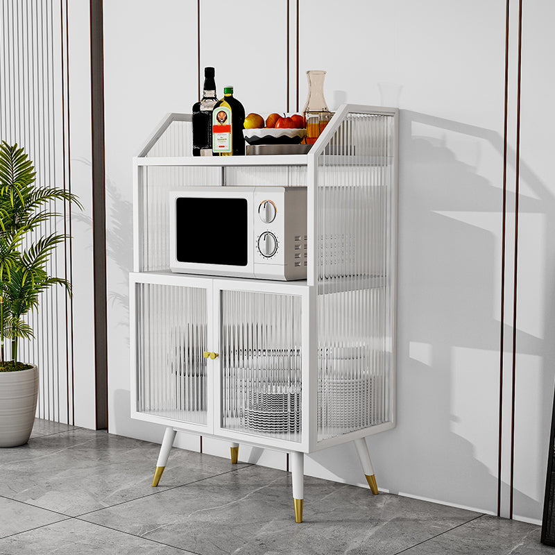 Glass Doors Metal Sideboard Glam Style Kitchen Dining Sideboard Clearhalo 'buffet_sideboard' 'Buffets & Sideboards' 'furn' 'furn_buffet_sideboard' 'Furniture' 'Kitchen & Dining Furniture' 5304481