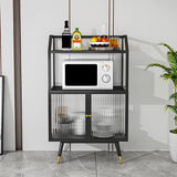 Glass Doors Metal Sideboard Glam Style Kitchen Dining Sideboard Clearhalo 'buffet_sideboard' 'Buffets & Sideboards' 'furn' 'furn_buffet_sideboard' 'Furniture' 'Kitchen & Dining Furniture' 5304482