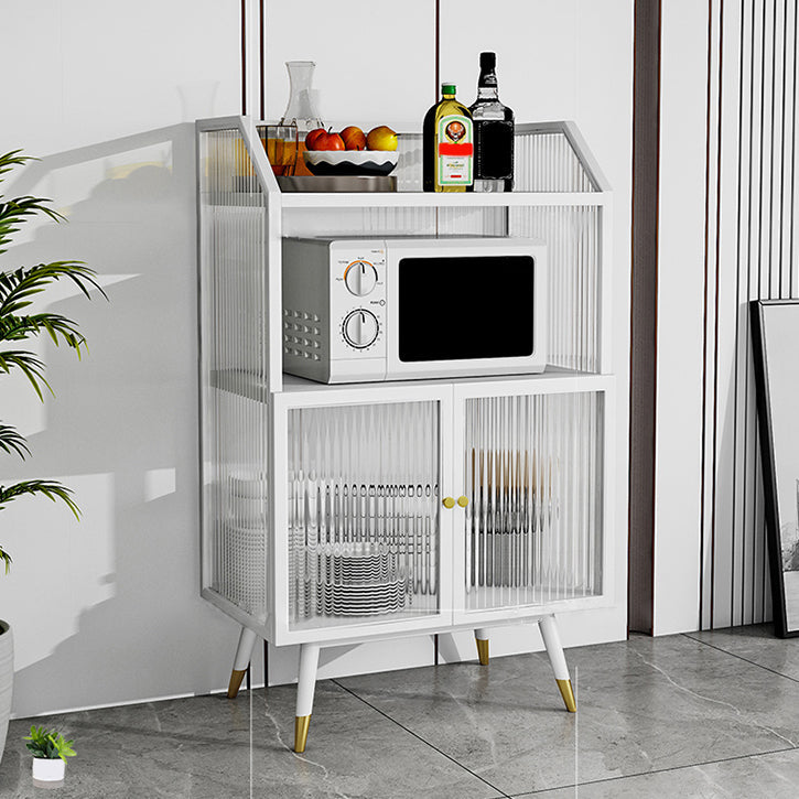 Glass Doors Metal Sideboard Glam Style Kitchen Dining Sideboard Clearhalo 'buffet_sideboard' 'Buffets & Sideboards' 'furn' 'furn_buffet_sideboard' 'Furniture' 'Kitchen & Dining Furniture' 5304486