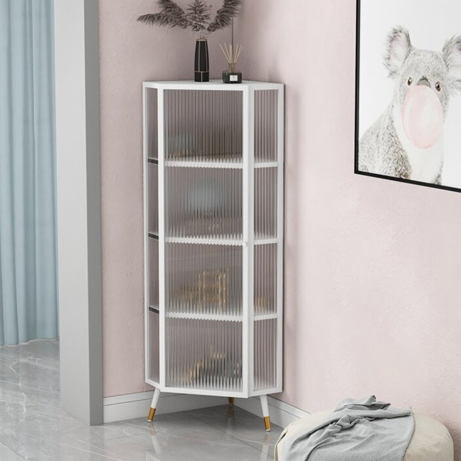 Iron Dining Room Sideboard Cabinet Modern Server Cabinet with Glass Door and Storage Clearhalo 'buffet_sideboard' 'Buffets & Sideboards' 'furn' 'furn_buffet_sideboard' 'Furniture' 'Kitchen & Dining Furniture' 5304539