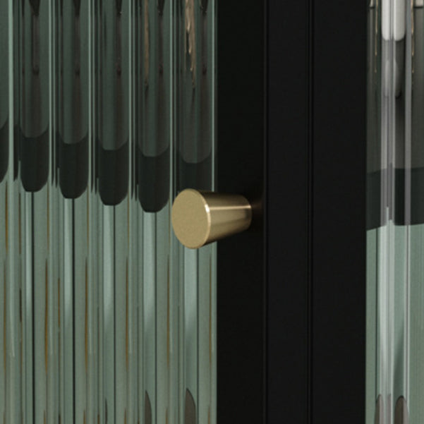 Iron Dining Room Sideboard Cabinet Modern Server Cabinet with Glass Door and Storage Clearhalo 'buffet_sideboard' 'Buffets & Sideboards' 'furn' 'furn_buffet_sideboard' 'Furniture' 'Kitchen & Dining Furniture' 5304547