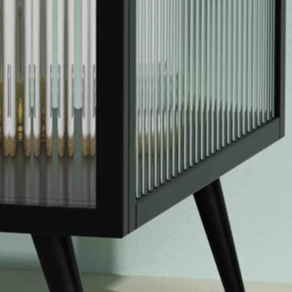 Iron Dining Room Sideboard Cabinet Modern Server Cabinet with Glass Door and Storage Clearhalo 'buffet_sideboard' 'Buffets & Sideboards' 'furn' 'furn_buffet_sideboard' 'Furniture' 'Kitchen & Dining Furniture' 5304548