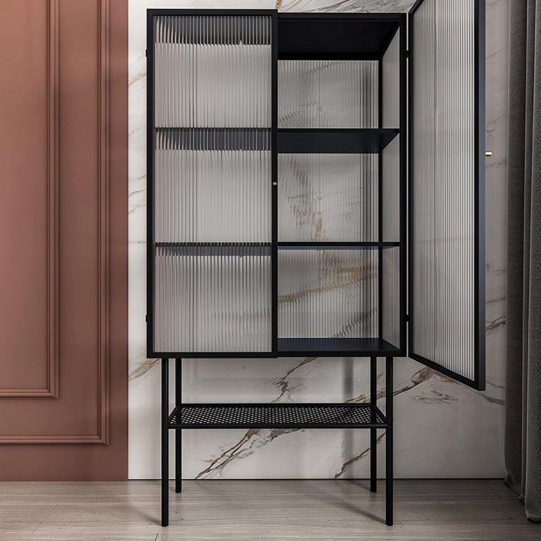 Sideboard di ferro della porta di vetro moderno server moderno con spazio per il soggiorno cucina