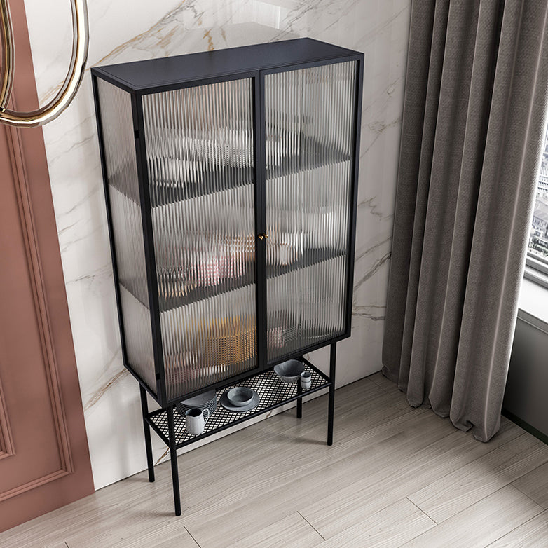 Sideboard di ferro della porta di vetro moderno server moderno con spazio per il soggiorno cucina