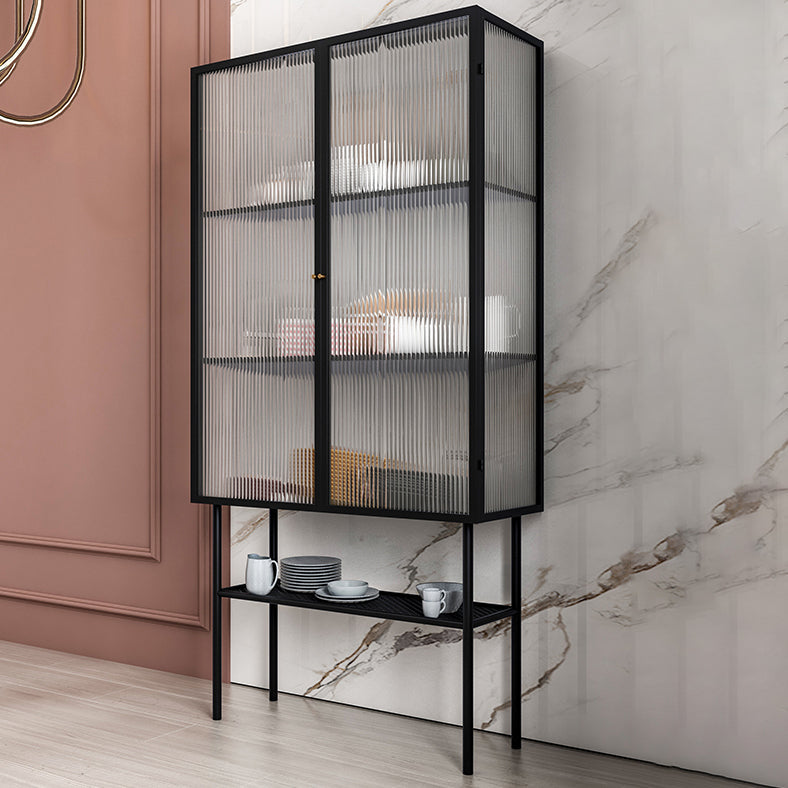 Sideboard di ferro della porta di vetro moderno server moderno con spazio per il soggiorno cucina