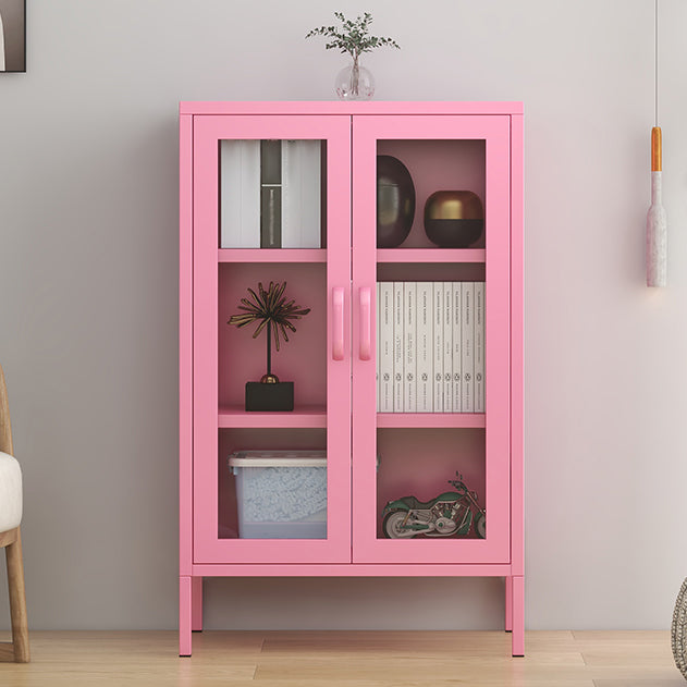 40 "H Glass Door Steel Sideboard Moderner Serverschrank mit Lagerung für Küche