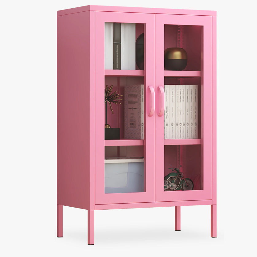 40 "H Glass Door Steel Sideboard Moderner Serverschrank mit Lagerung für Küche