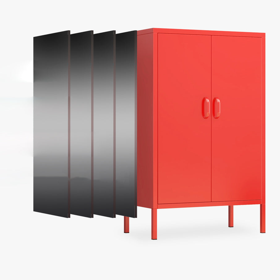 40 "H Glass Door Steel Sideboard Moderner Serverschrank mit Lagerung für Küche