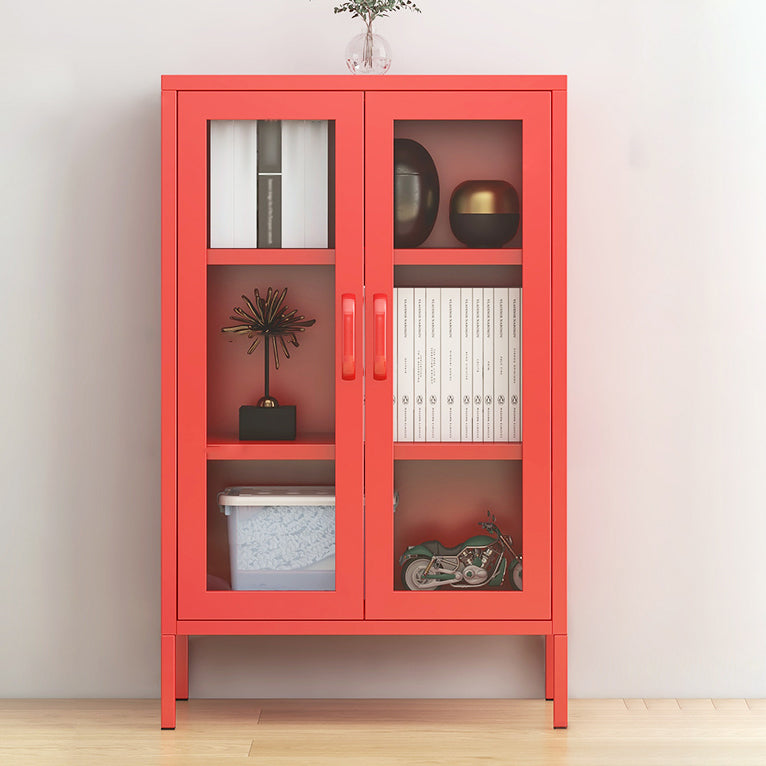 40 "H Glass Door Steel Sideboard Moderner Serverschrank mit Lagerung für Küche