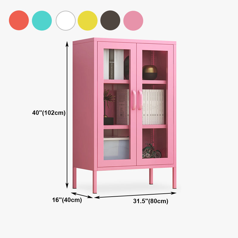 40 "H Glass Door Steel Sideboard Moderner Serverschrank mit Lagerung für Küche