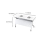 White Folding Writing Desk Rectangular Manufactured Wood Top Desk with Caster Wheels