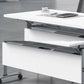 Folding Rectangular Writing Desk Manufactured Wood Top Desk with Caster Wheels Clearhalo 'furn' 'furn_office_desk' 'Furniture' 'Office Desks' 'Office Furniture' 'office_desk' 5304676