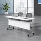 Folding Rectangular Writing Desk Manufactured Wood Top Desk with Caster Wheels Clearhalo 'furn' 'furn_office_desk' 'Furniture' 'Office Desks' 'Office Furniture' 'office_desk' 5304680