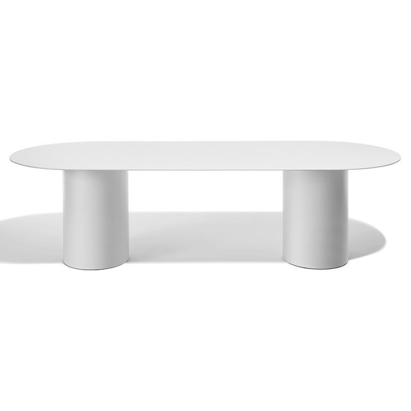 楕円形のライティングデスクソリッドウッドコンテンポラリースタイルミーティングオフィスデスク