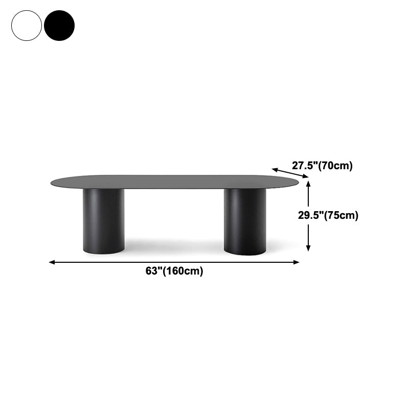 楕円形のライティングデスクソリッドウッドコンテンポラリースタイルミーティングオフィスデスク