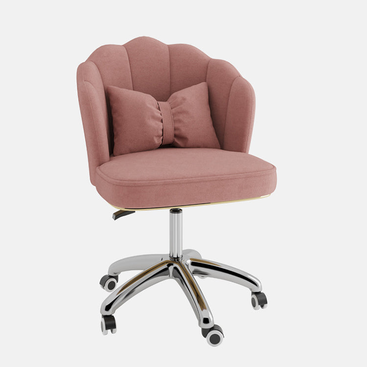 Metal Base Contemporary Office Chair Velvet Parsons Computer Desk Chair Cameo Brown Sponge Silver Clearhalo 'furn' 'furn_office_chair' 'Furniture' 'Office Chairs' 'Office Furniture' 'office_chair' 5304783