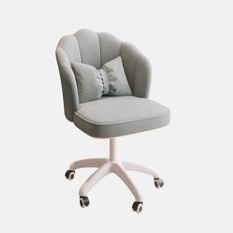 Metal Base Contemporary Office Chair Velvet Parsons Computer Desk Chair Light Gray Sponge White Clearhalo 'furn' 'furn_office_chair' 'Furniture' 'Office Chairs' 'Office Furniture' 'office_chair' 5304784